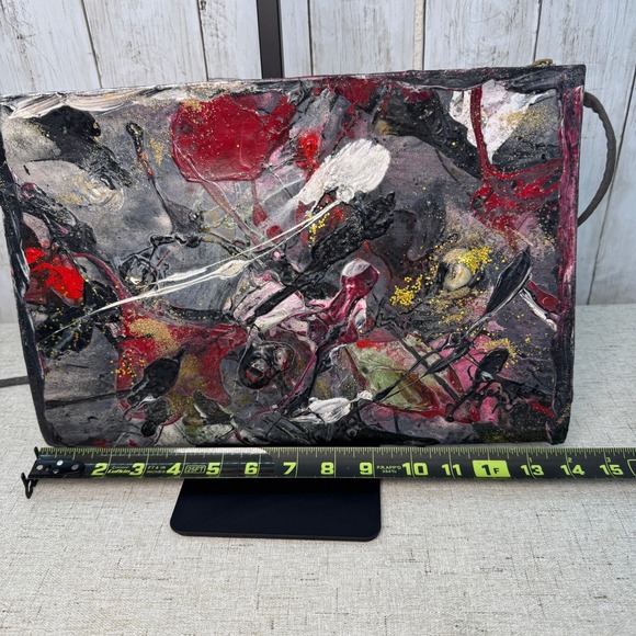 Vintage 80s Artist-Made Abstract Painted Crossbody – One of a Kind - Picture 5 of 16